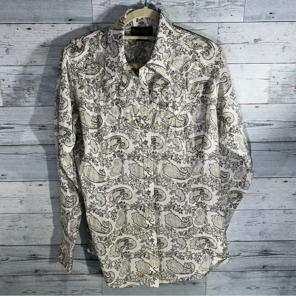 Ariat Women's Black and White Paisley Button Down Shirt